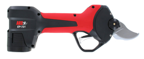 Battery-powered pruner, red/black